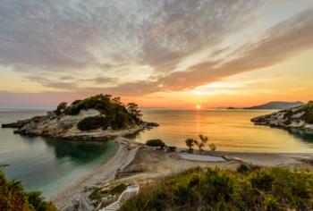 Strand bei Sonnenuntergang auf Samos