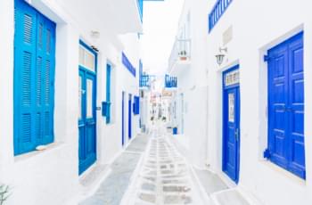 Weiße Häuser Mykonos