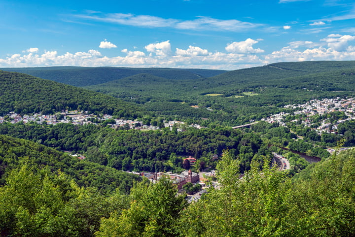 Blick auf die Pocono Mountains