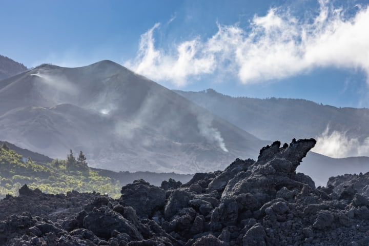 Lavafeld vom Vulkan Cumbre Vieja in la Palma
