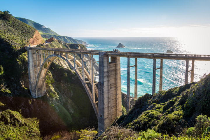 Bixby-Brücke auf dem Highway 1 in den USA