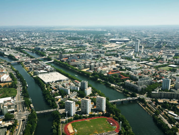 Vogelperspektive auf Saint-Denis